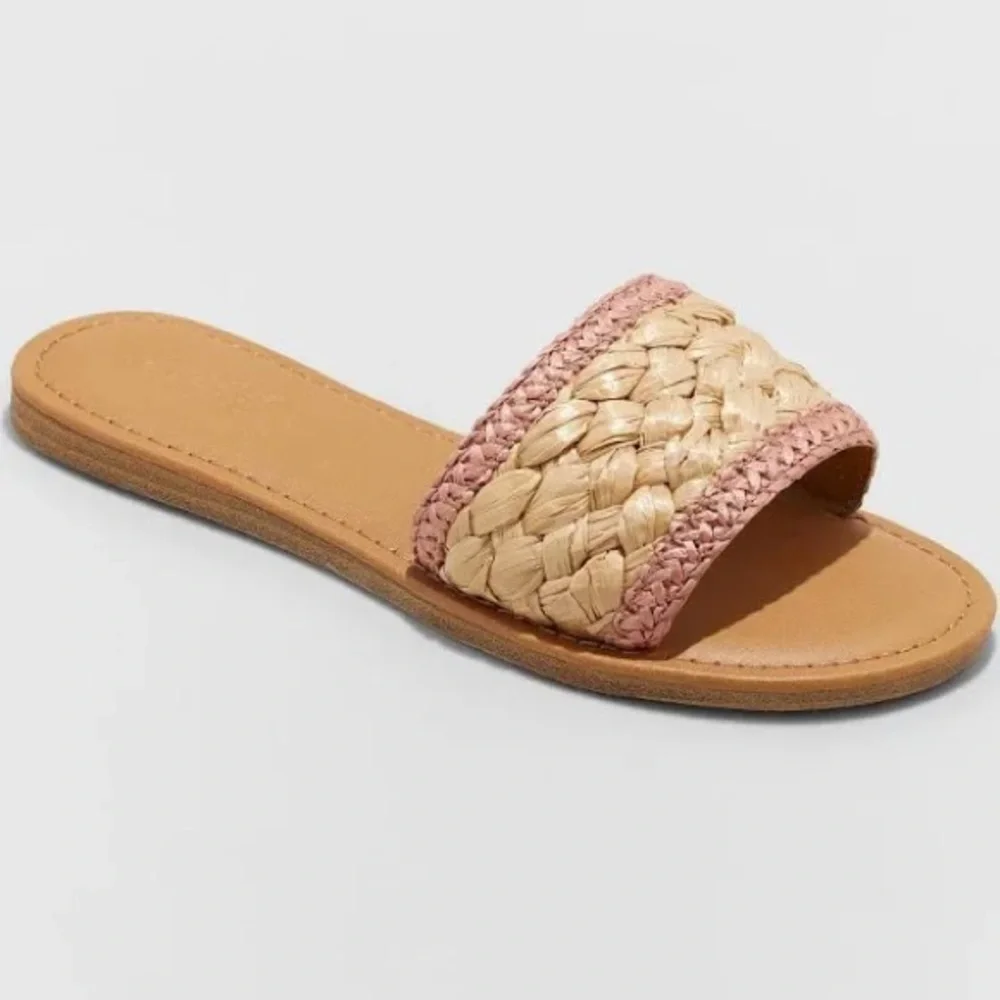 New Women's Universal Thread Shoes Dez Woven Slide Sandals - Picture 1 of 5